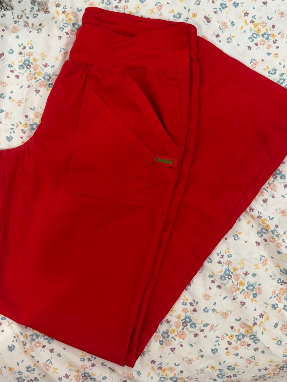 Landau Ladies Red Scrub Pants